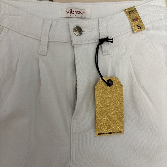Vibrant M.I.U. White High Waist Tapered Pants Size 5 NWT Vintage Style - Picture 4 of 6